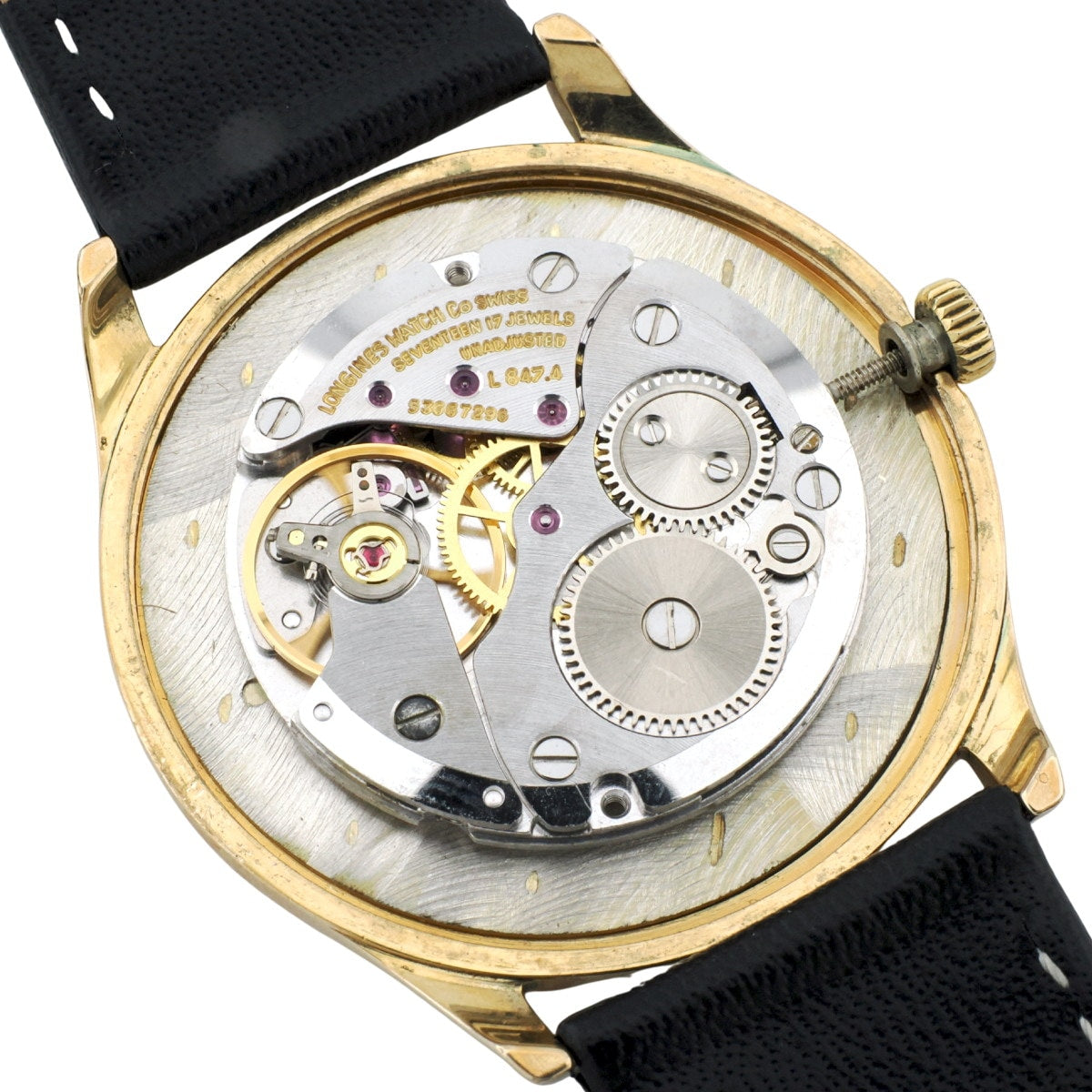Longines Ref.4139 Ultra-thin 2-hand Mosaic Dial, Original Buckle, Cal.L847.4 17 Jewels, Manual-wind, Overhauled, Manufactured in 1977