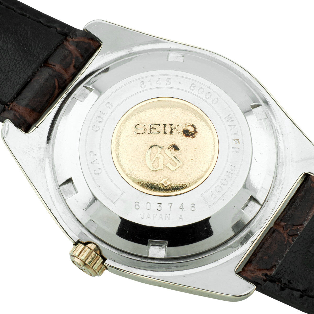 Grand Seiko 6145-8000 Cap Gold 10 Beat Automatic Overhauled Manufactured in 1968 (Showa 43)