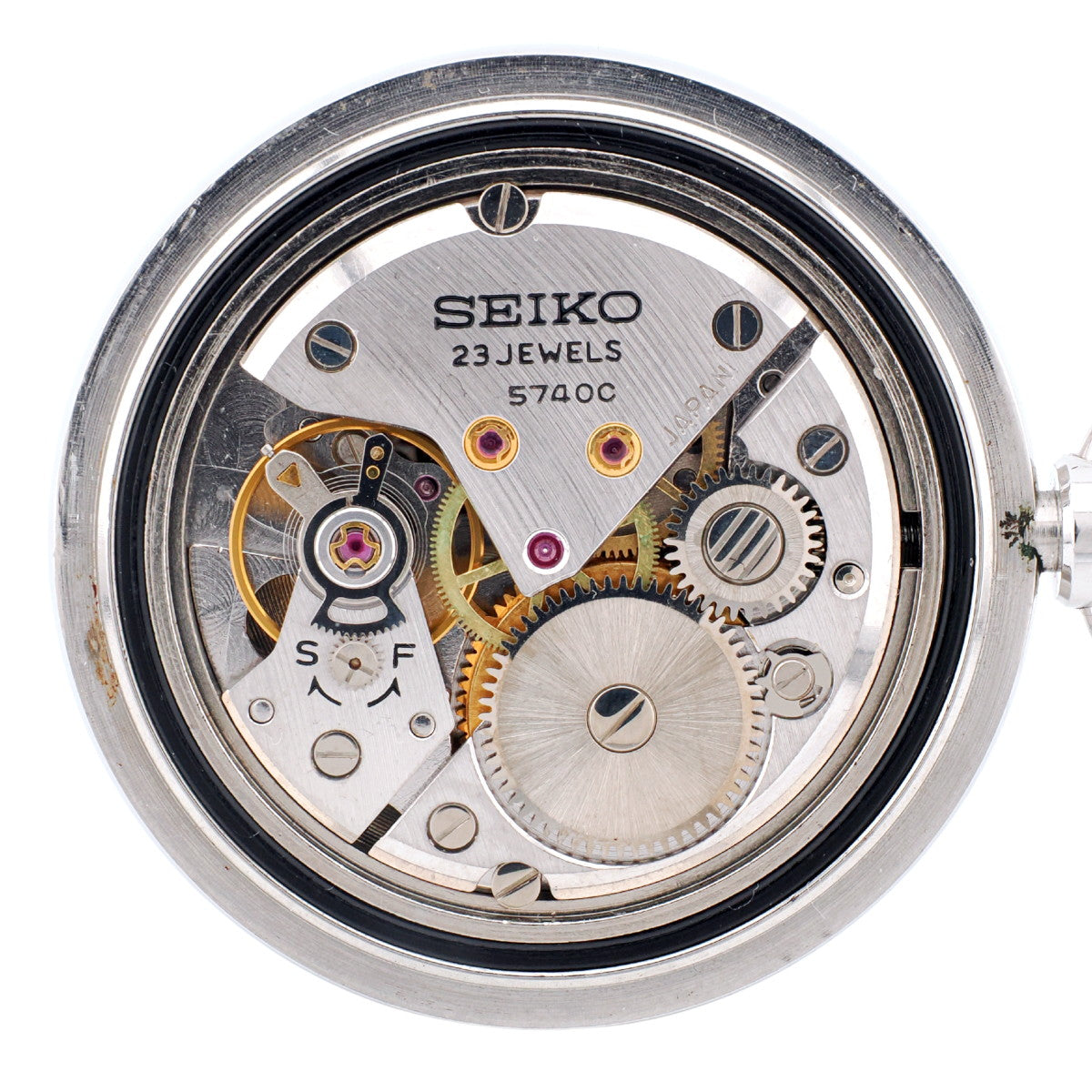 Seiko Pocket Watch 5740-0080, Stainless Steel, Roman Index, 10-Beat, Lord Marvel Cal. 5740C, Manual Wind, Serviced, Made in 1974 (Showa 49)