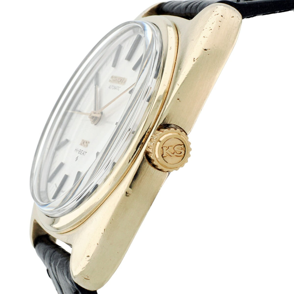 King Seiko 5621-7000 No-Date Cap Gold One-Piece Case KS Medallion Automatic, Serviced, Manufactured in 1969 (Showa 44)