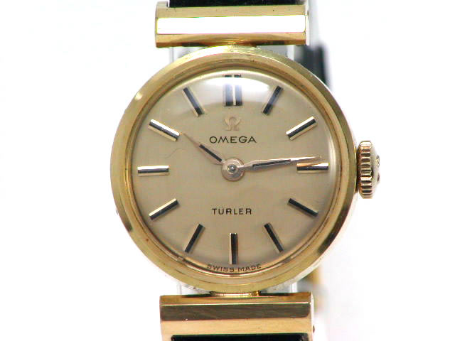 オメガ K18YG TURLER Wネーム レディス 手巻 OH済 1960年代