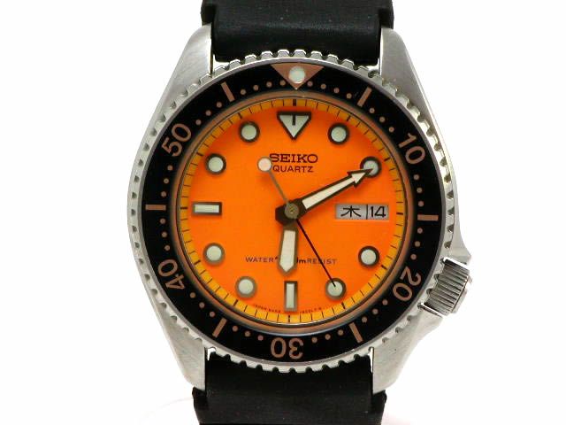 【1981年製/稼働】SEIKO 6458-6000 QZ ダイバーズウォッチ 1981年製 セイコー ダイバー クオーツ オレンジ文字盤 ボーイズ 6458