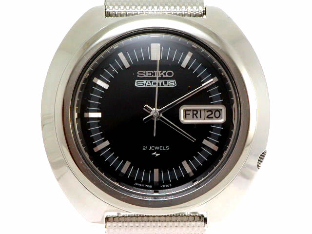 セイコー 5アクタス 7019-7020 自動巻 黒文字板 OH済 昭和45年　