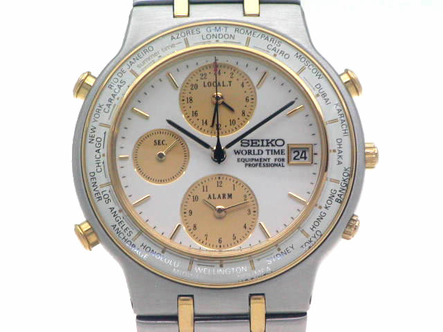 セイコー ワールドタイム GMT アラーム 5T52-7A00 クオーツ USED