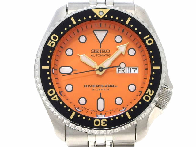 セイコー 海外逆輸入 ダイバーズ SKX011J オレンジボーイ 自動巻 USED