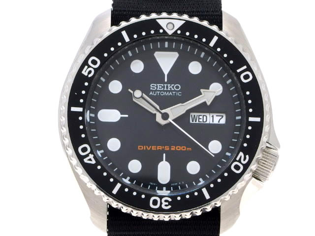 セイコー 海外逆輸入 ダイバーズ SKX007K2 ブラックモンスター 自動巻 USED