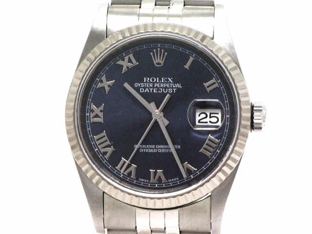 ロレックス デイトジャスト ブルー ローマン 16234 自動巻 2001年 USED