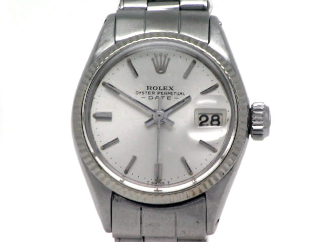 ロレックス オイスターパーペチュアルデイト レディス 6517 Cal.1130 自動巻 OH済 1950年代