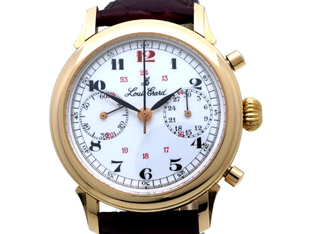 ルイ・エラール 02001-R801 18KRG バルジユー22手巻 クロノグラフ OH済 USED