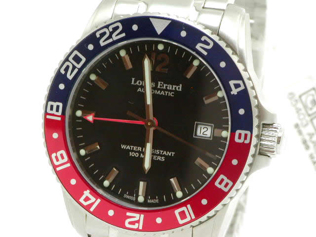 ルイ・エラール GMT 自動巻き SSブレス