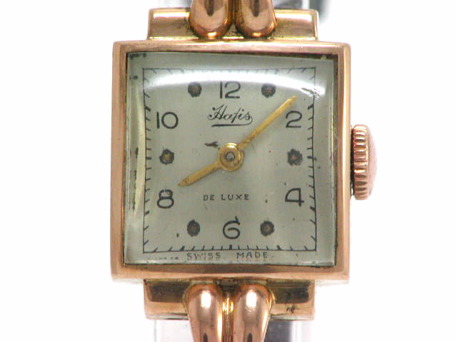 ハフィス レディス 18K 手巻き 17石 OH済 1940年代　