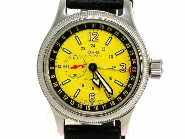 絶盤 オリス ビッグクラウン コマンダー 36mm 644 7482GWF 自動巻 イエローダイヤル　