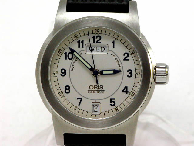 絶版 オリス ビッグクラウン BC3 径35mm ラバー シルバー 635 7501 41 61R