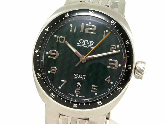 2007年発売 オリス TT3チタン デイデイト カーボンダイヤル ブレス 635 7588 70 67M
