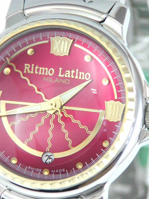 リトモ ラティーノ ソーレ ラージ SSブレスレット レッド D3SL27GB　Ritmo latino