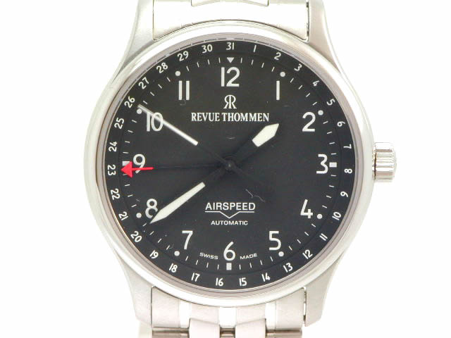 レビュートーメン エアスピード クラシック 38mm SSブレス 黒文字盤 　Revue Thommen