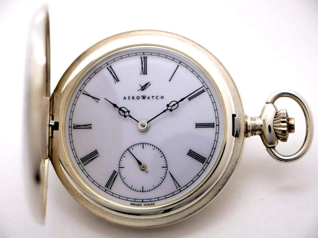 アエロ シルバー925 純銀懐中時計 55654A901 手巻 OH済 USED