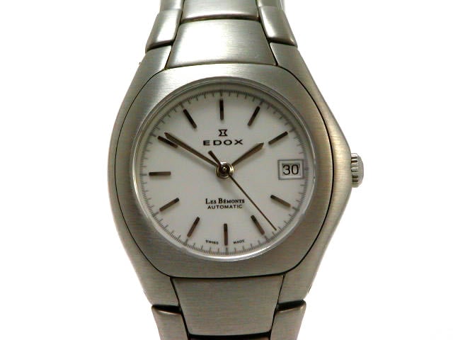 エドックス レディスサイズ 自動巻 白文字盤 SSブレス 37001-3BBIN 新品