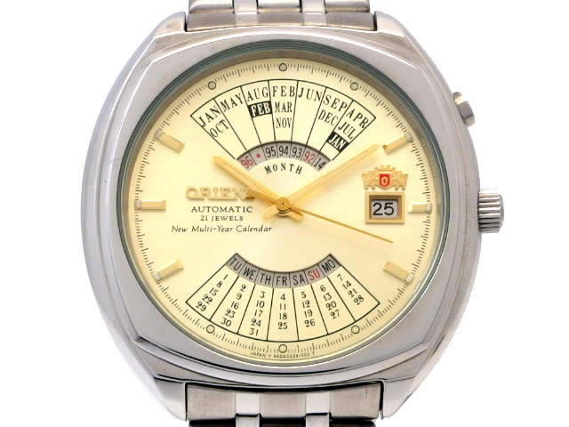 オリエント 万年カレンダー 2EU01001CW 21石自動巻 USED