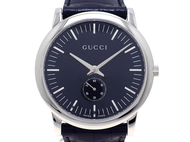 グッチ 5600M ブラック 手巻き 黒クロコダイルベルト メンズ 未使用 　新品