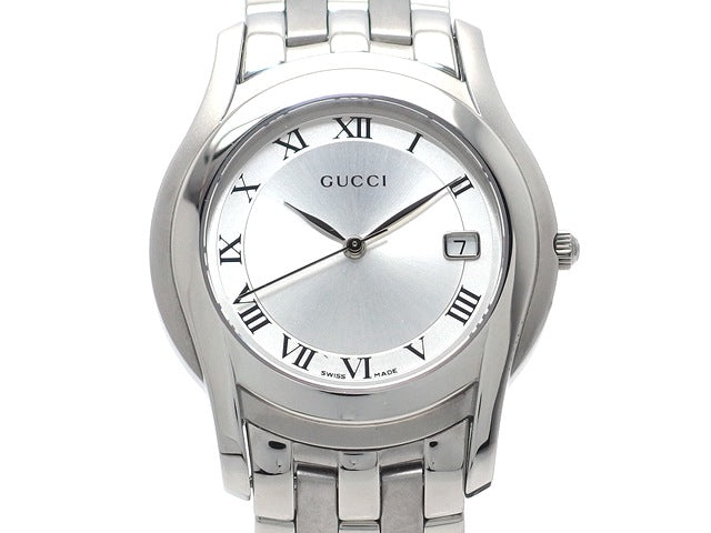 グッチ 5500M メンズ SS シルバー クオーツ USED　Gucci