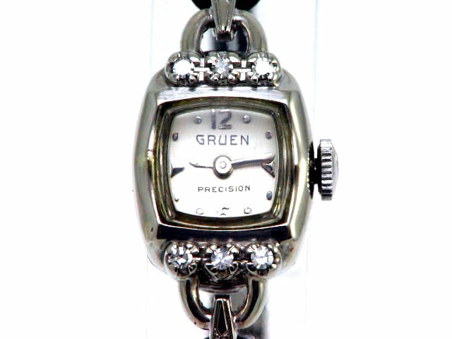 グリュエン プレシジョン 14KWG 手巻 1950年代　