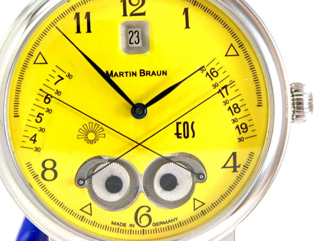 マーティンブラウン イオス(日の出、日の入り表示) SS 42mm イエローダイヤル 新品  EOS-42Y　Martin Braun