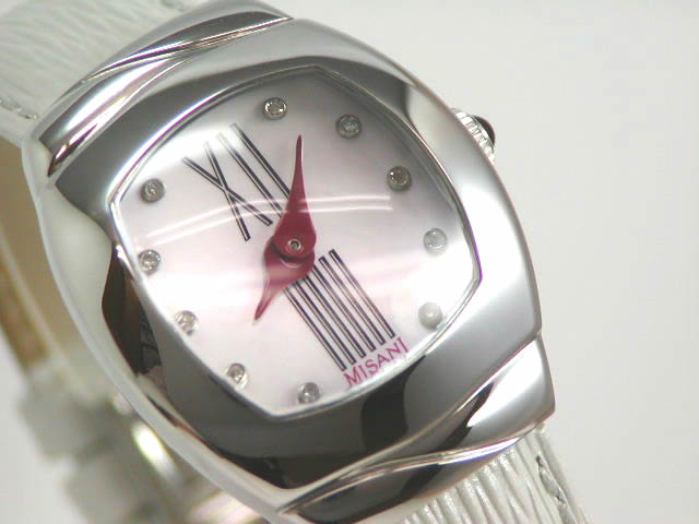 ミザーニ ナチュラルパール 10Pダイヤ レディス カーフ ホワイト 210LWT　新品