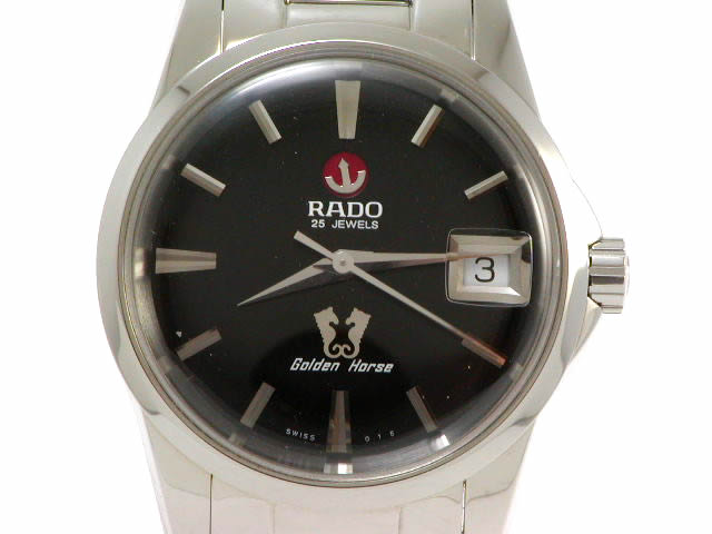 ラドー ゴールデンホース 復刻版 SS R84832153 黒 USED　