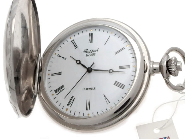 ラポート 懐中時計 PW55 手巻 ハンターケース シルバー新品