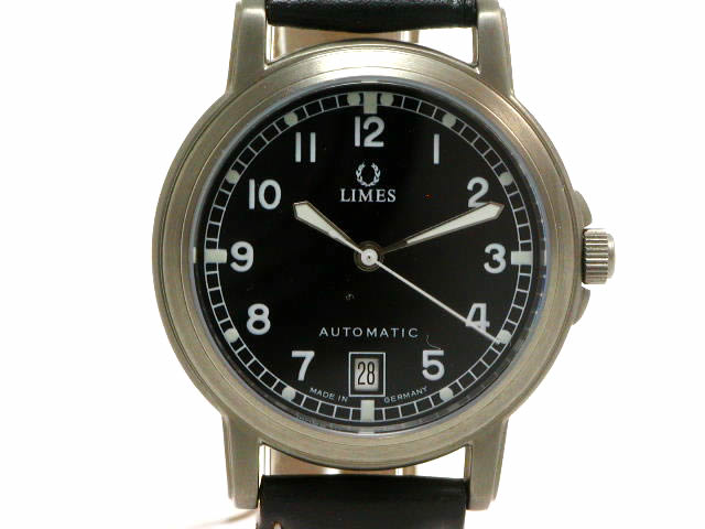 リメス チタン オートマチック 37.8mm 黒文字盤 カーフ U8638T-LA1.1 Limes 新品