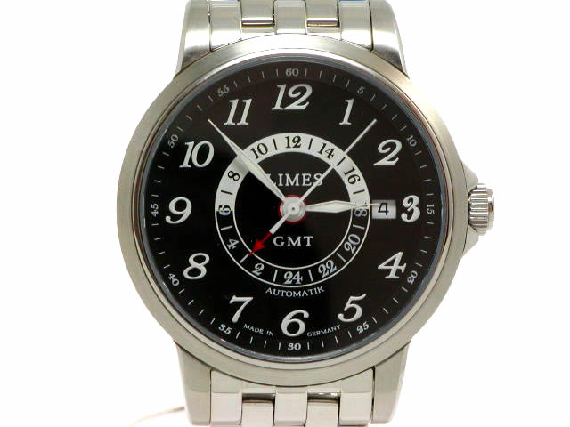 リメス エンデュランス GMT オートマチック 38.8mm 黒文字盤 SSブレス U8737B-LG1.1E Limes 新品