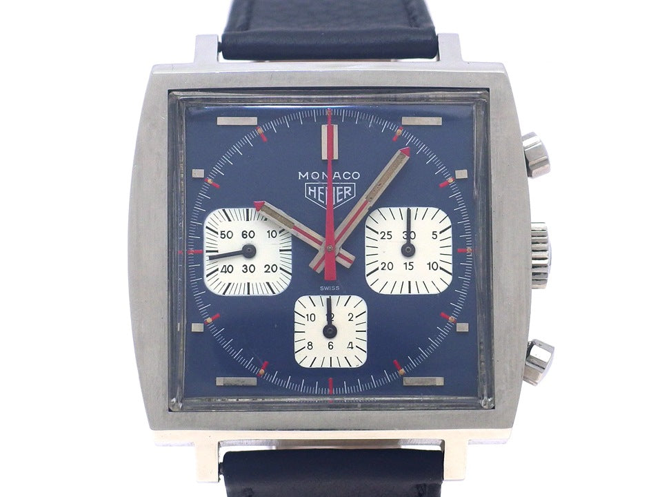 ホイヤー モナコ Ref.73633 ブルーダイヤル 手巻 OH済 1970年代 TAG Heuer