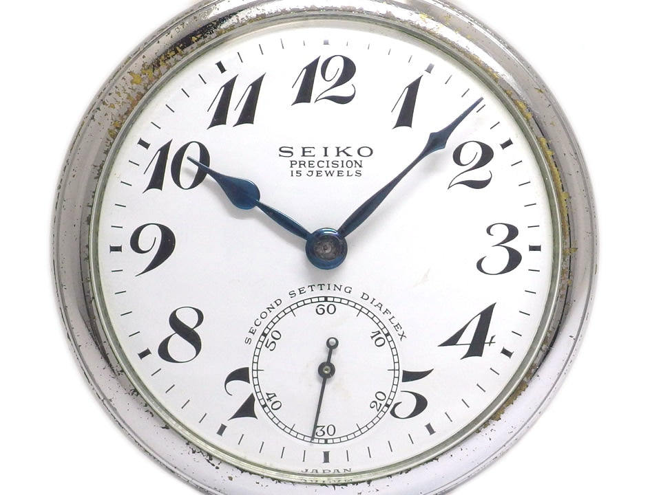 セイコー プレシジョン 懐中時計 セコンドセッティング 15石手巻 OH済 昭和40年製 Seiko