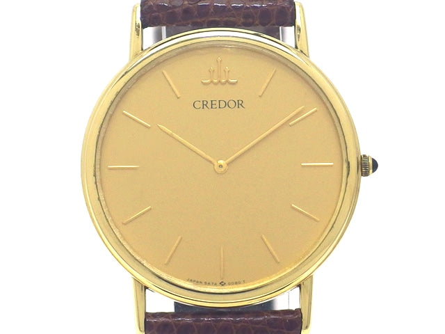 セイコー クレドール 5A74-0030 18Kケース 純正18K尾錠 クオーツ USED Seiko