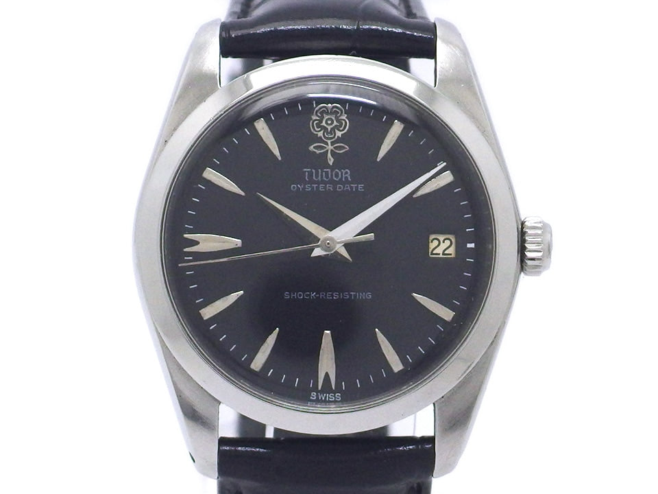 チュードル オイスターデイト Ref.7962 デカバラ 黒文字盤 手巻 OH済 1965年製 Tudor