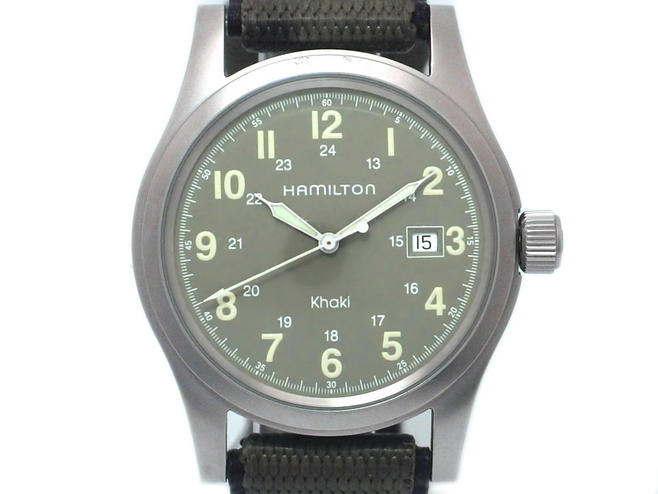 ハミルトン カーキ 000092 グリーン文字盤 42mm クオーツ USED Hamilton