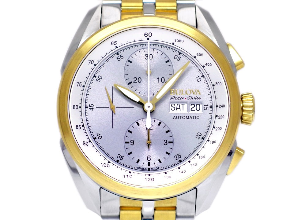 【美品】ブローバ アキュスイス スイス製 Ref.65C117 クロノグラフ 自動巻 USED Bulova