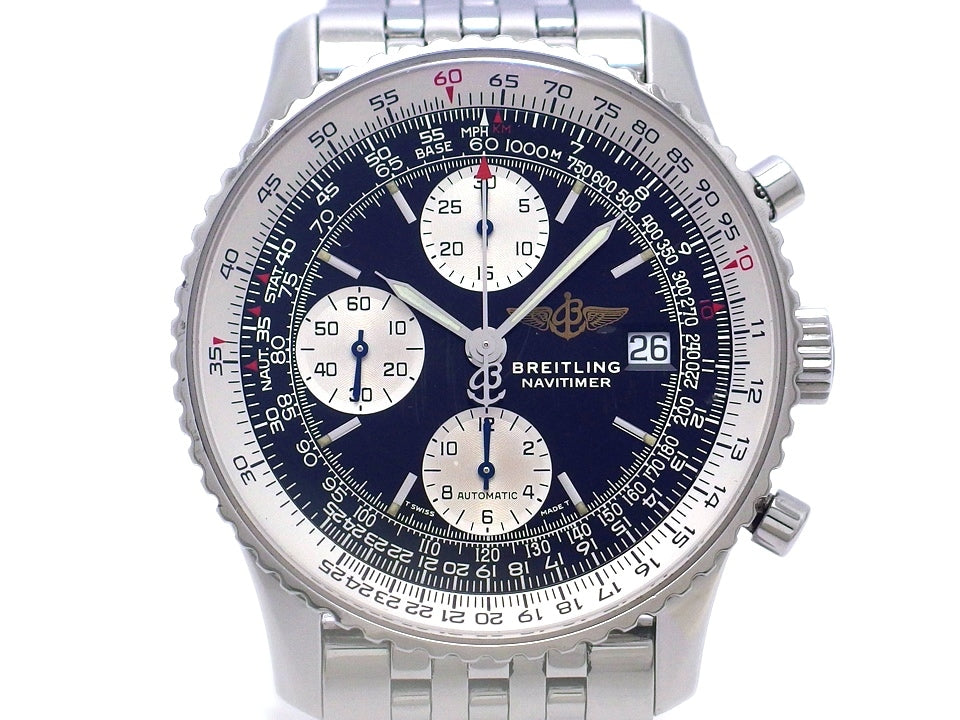 ブライトリング オールドナビタイマー A13022 黒文字盤 自動巻 OH済 1995年～2002年 USED　Breitling