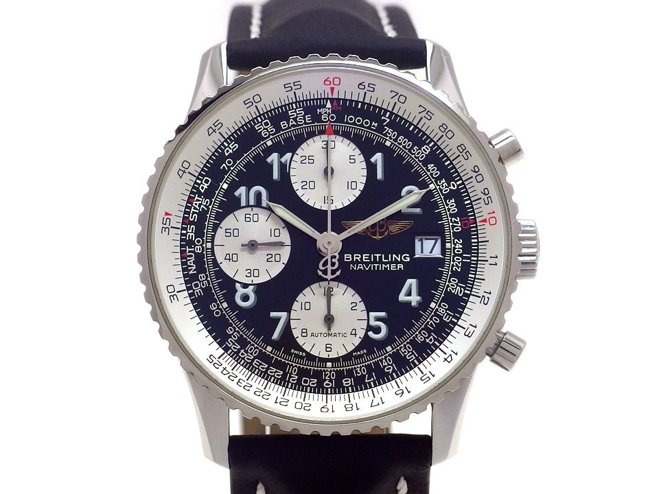 ブライトリング オールドナビタイマー A13322 アラビアインデックス 黒文字盤 自動巻 OH済 2000年頃 USED　Breitling