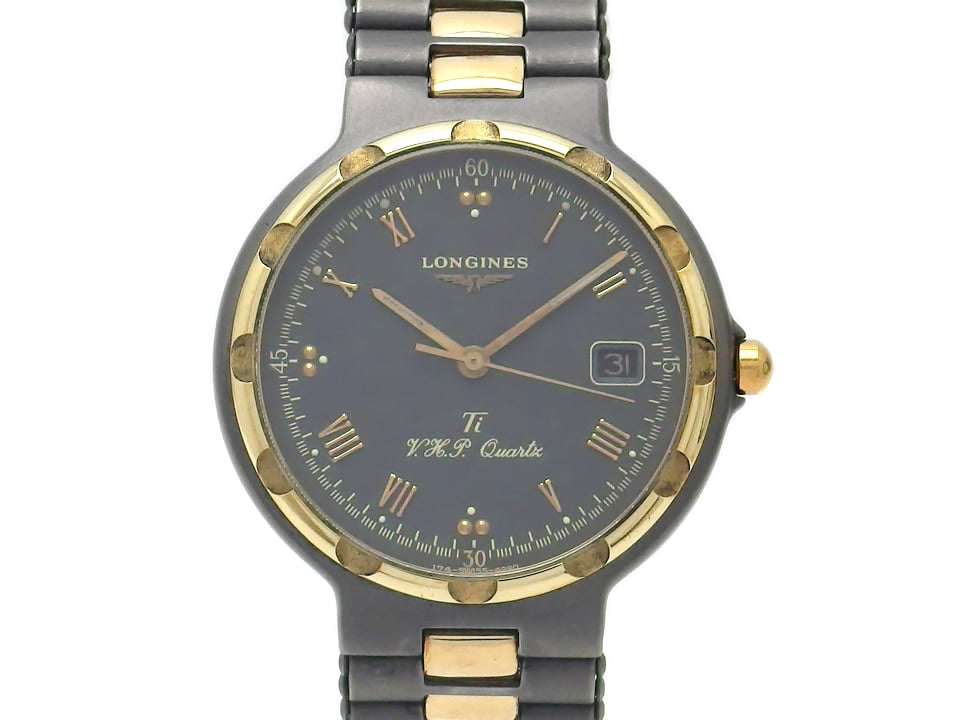 ロンジン コンクエストVHP チタニウム 4990.9.657 クオーツ 1989年頃 USED Longines
