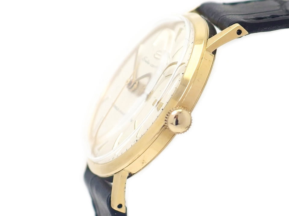 Seiko Marvel 14036 K18 Solid Gold S-Mark Red Movement 19 Jewels Hand-Wound Overhauled Made in 1957