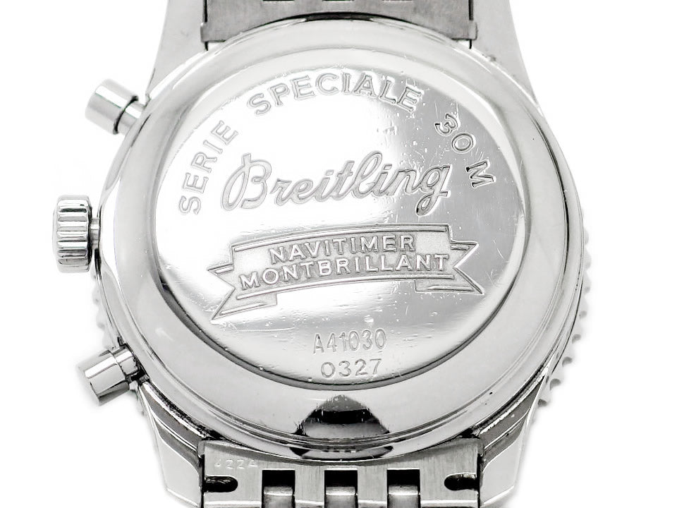 [Rare Item] Breitling Navitimer Montbrillant A41030 Black Dial 38 Jewels Automatic Winding Overhauled Circa 1999 USED