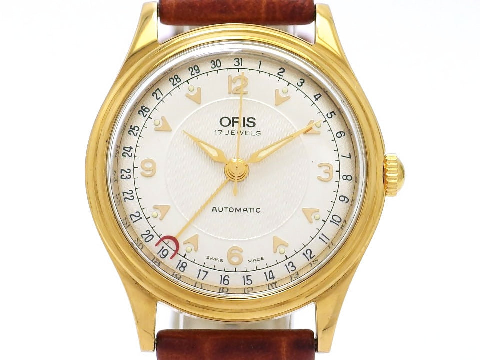 オリス 574 7403 GP 裏スケルトン ポインターデイト ETA2688 17石 自動巻 OH済 USED OR-173D