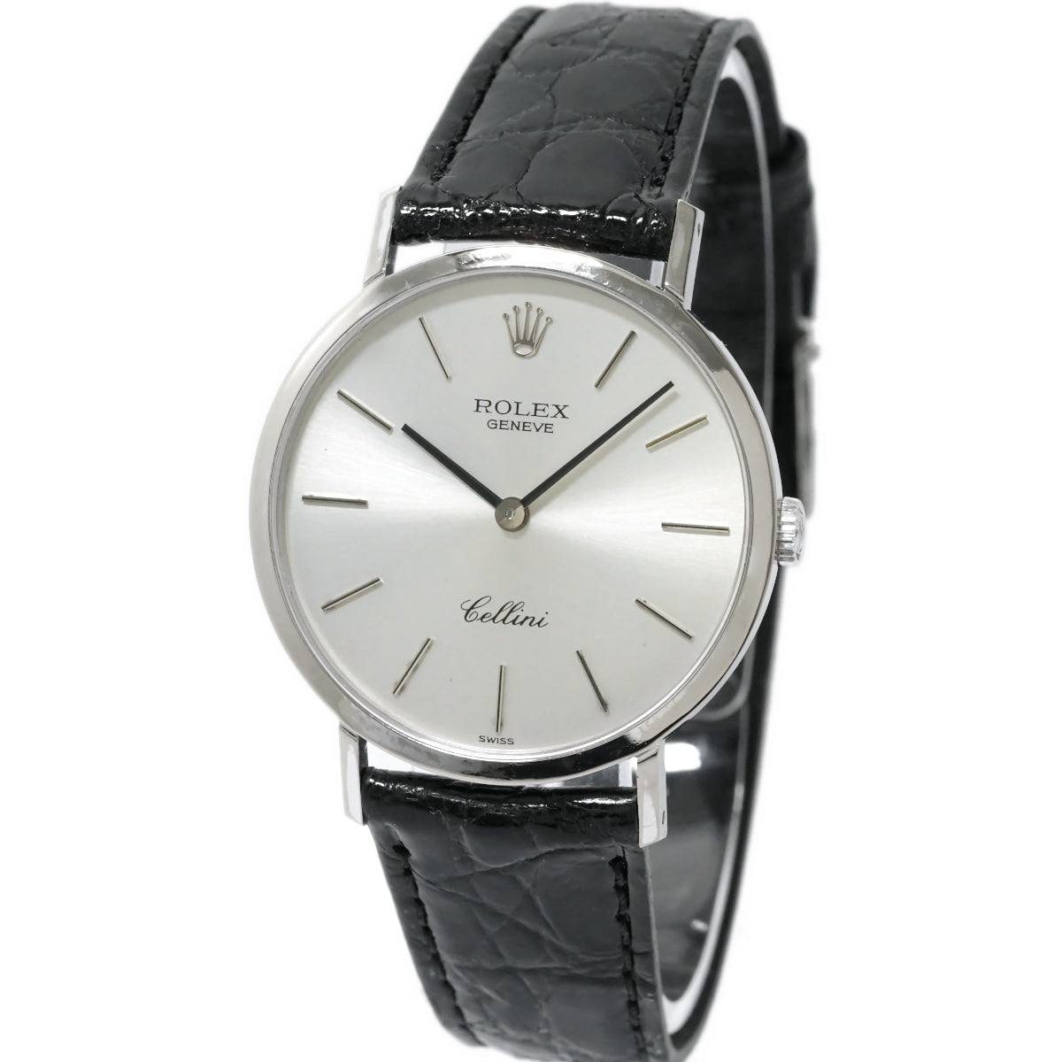 Rolex Cellini Men's Ref.4112 18k White Gold, Original Buckle, Cal.1601 19 Jewels, Manual Wind, Overhauled, Circa 1976