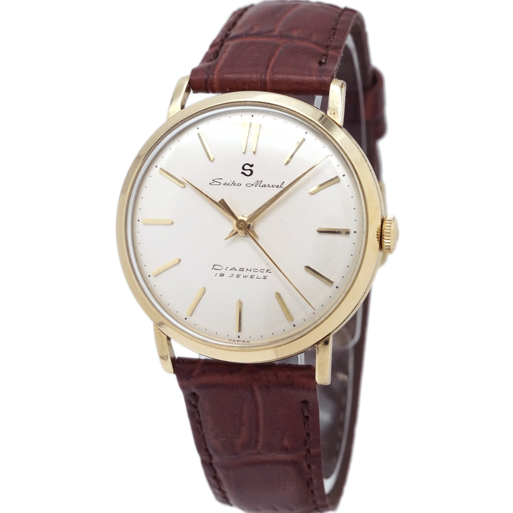 セイコー マーベル 14029 金張りケース Sマーク 赤機械 19石 手巻 OH済 1958年製 Seiko