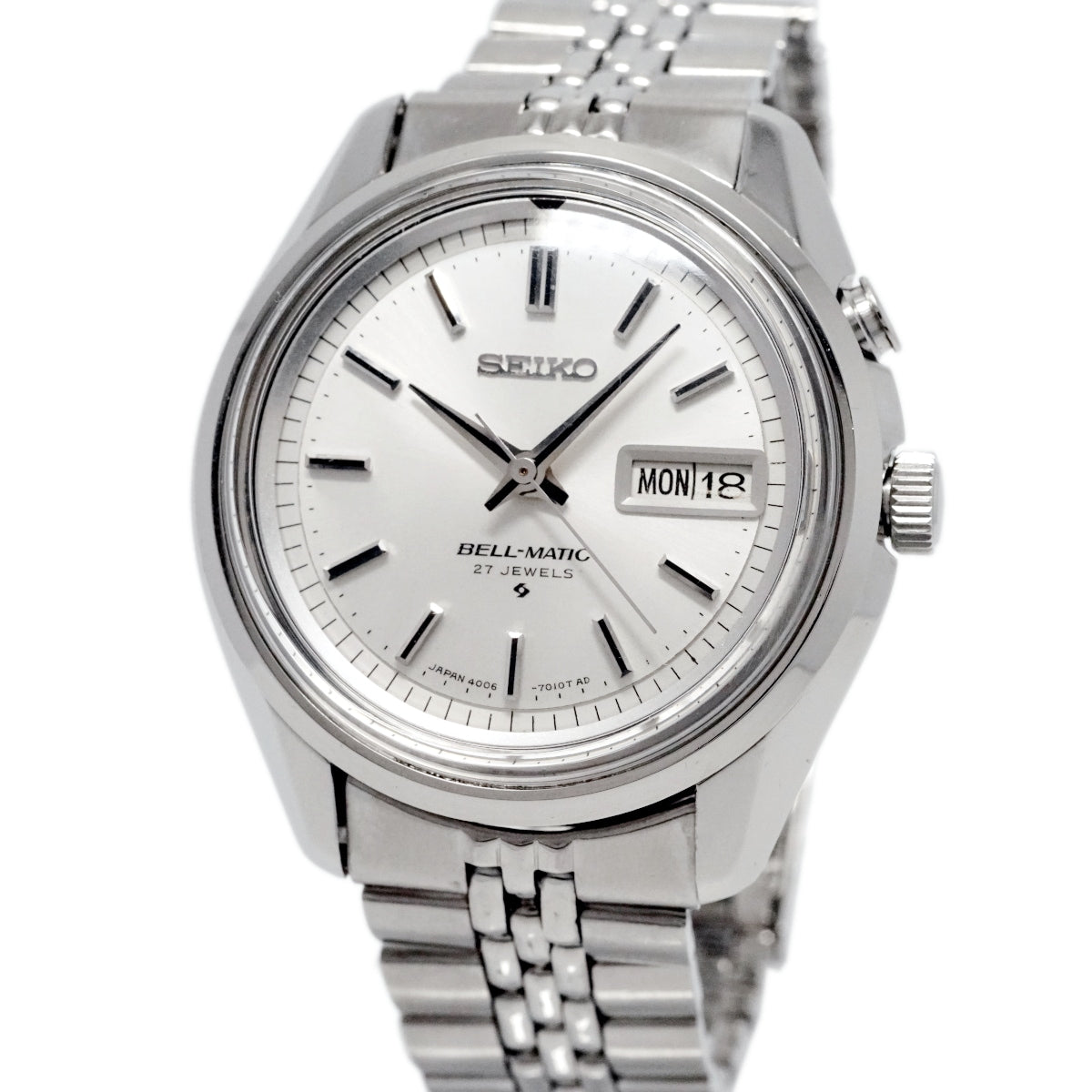 セイコー ベルマチック デイデイト 4006-7010 シルバー文字盤 自動巻 OH済 昭和44年/1969年製 Seiko
