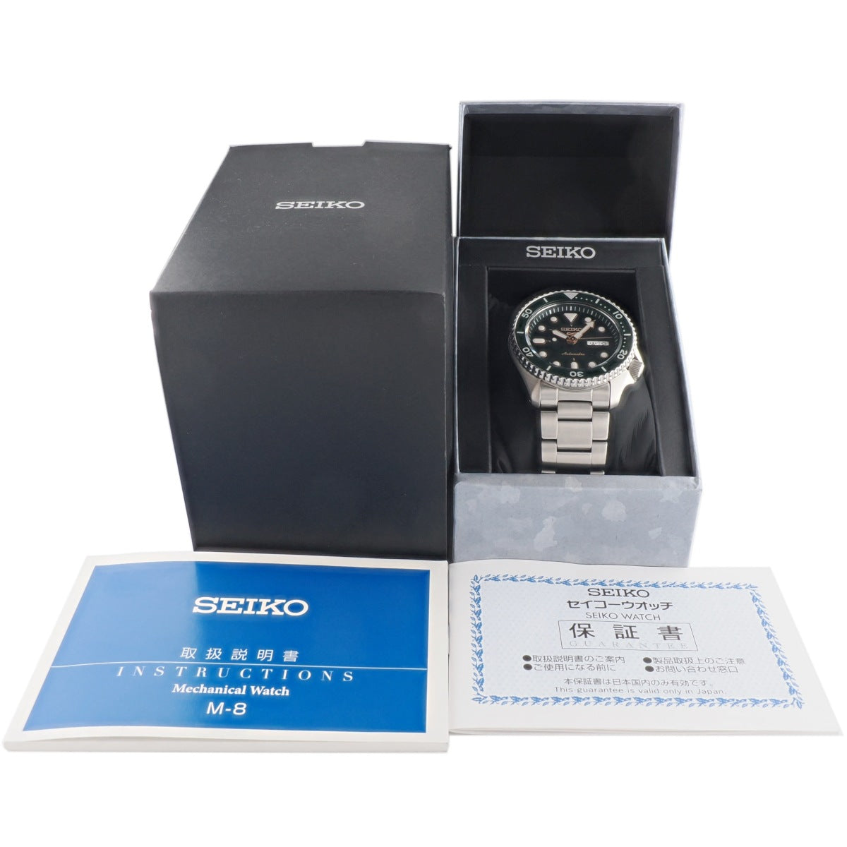 セイコー ５スポーツ メカニカル グリーン文字盤 SBSA013 4R36-07G0 自動巻 2024年購入品 USED Seiko