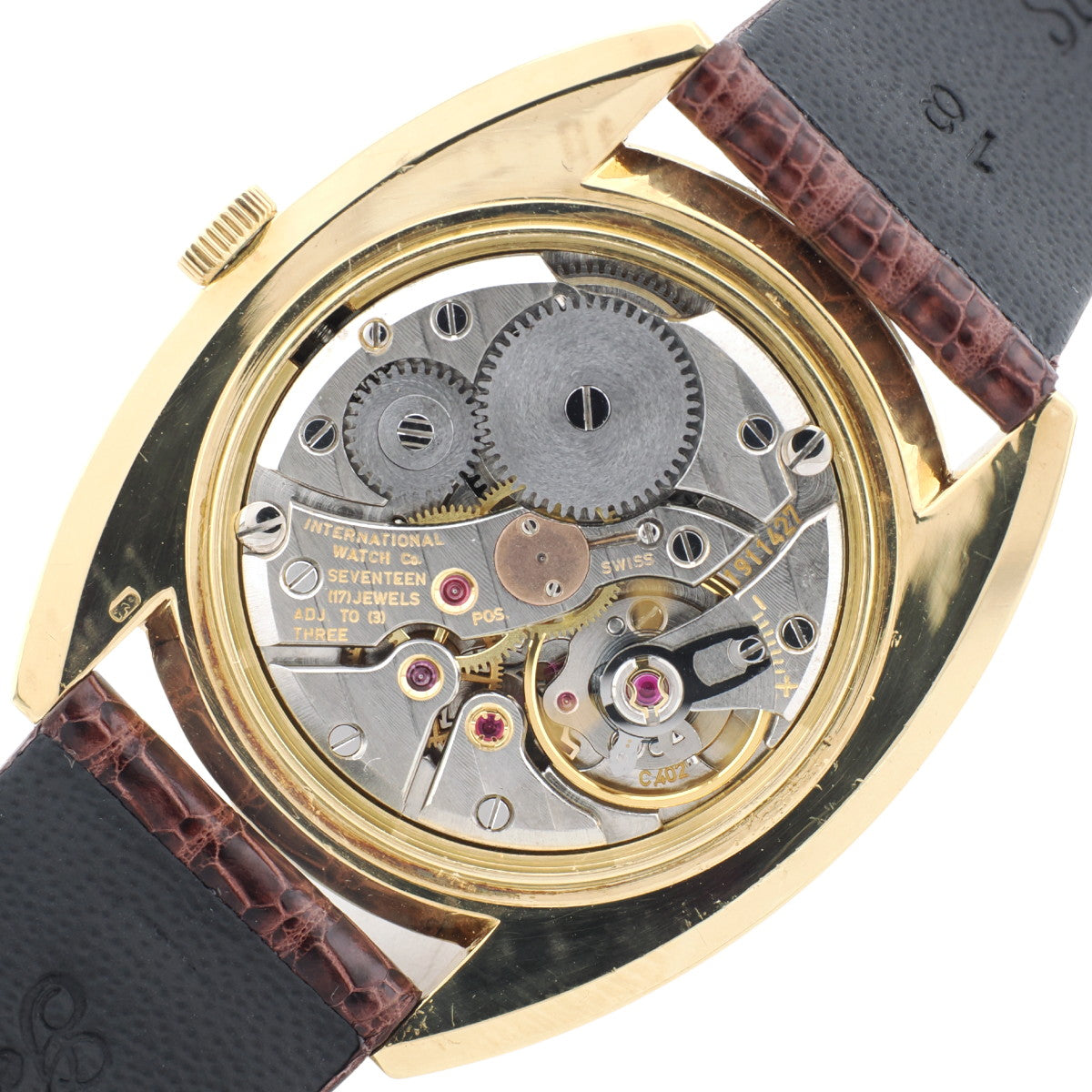 IWC K18 (18K Gold) Ref. 1419 Tonneau Case Cal. 402 Manual Winding Overhauled 1969