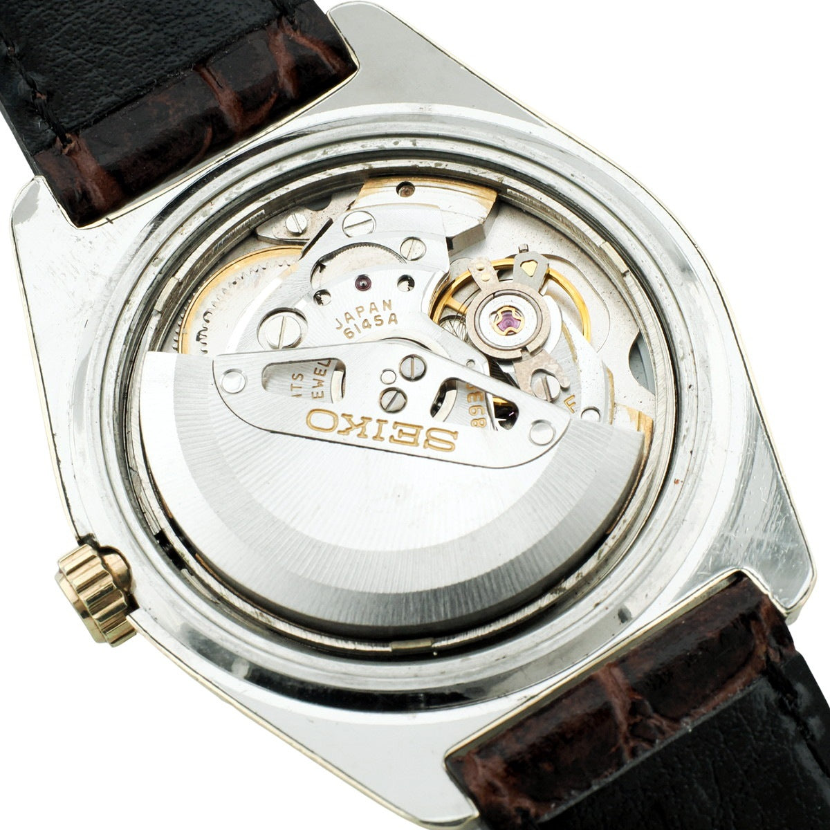 Grand Seiko 6145-8000 Cap Gold 10 Beat Automatic Overhauled Manufactured in 1968 (Showa 43)